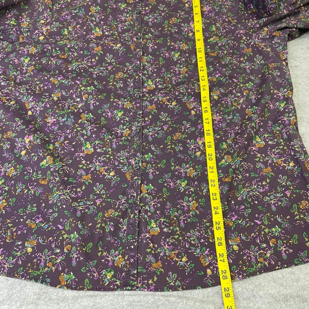 Eddie Bauer Purple Floral Stretch Wrinkle Resistant Button Down Shirt 2X - Picture 14 of 16